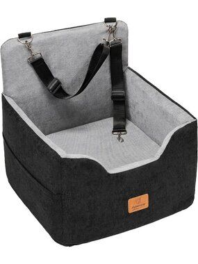Cozy Dog Car Seat & Cat Booster for Pets Under 35lbs, Gray Puppy Bed
